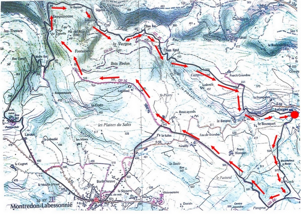 randonnée montredon-labessonnie-tarn